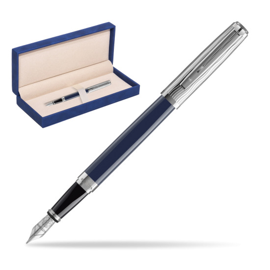 Waterman EXCEPTION L'ESSENCE DU BLUE CT Fountain pen in suede box navy blue