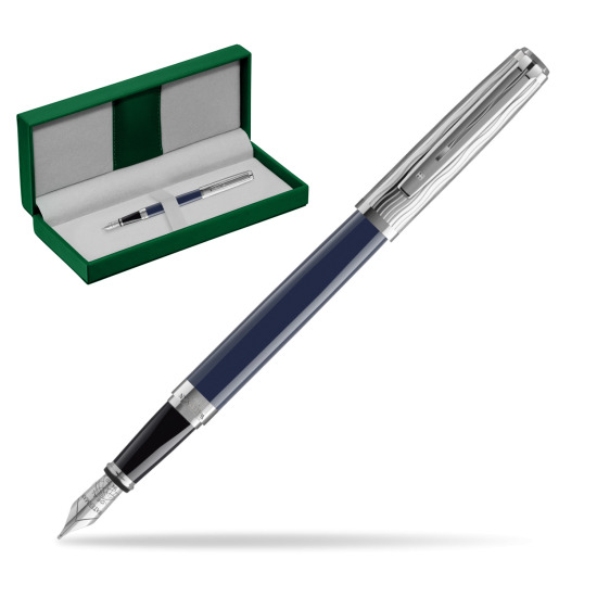 Waterman EXCEPTION L'ESSENCE DU BLUE CT Fountain pen in the green leather box