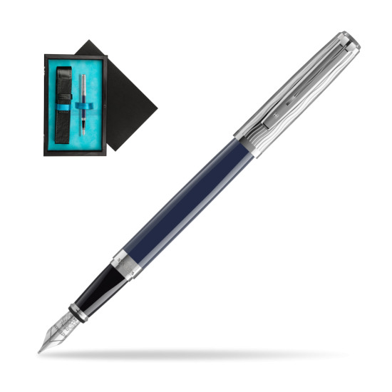 Waterman EXCEPTION L'ESSENCE DU BLUE CT Fountain pen in single wooden box Black Single Turquoise