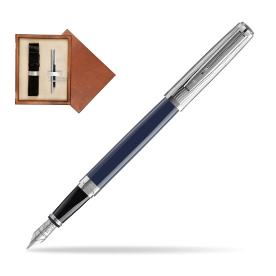 Waterman EXCEPTION L'ESSENCE DU BLUE CT Fountain pen in single wooden box Mahogany Single Ecru