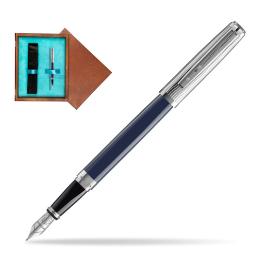 Waterman EXCEPTION L'ESSENCE DU BLUE CT Fountain pen in single wooden box Mahogany Single Turquoise 