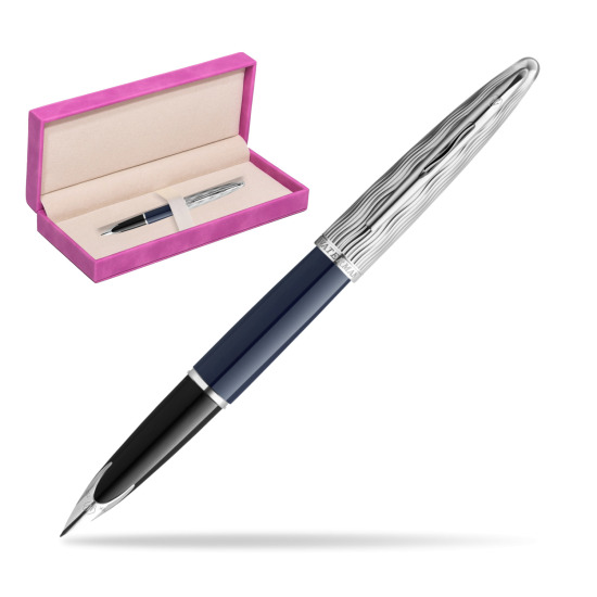 Waterman CARÈNE L'ESSENCE DU BLUE CT Fountain pen in suede box fuchsia