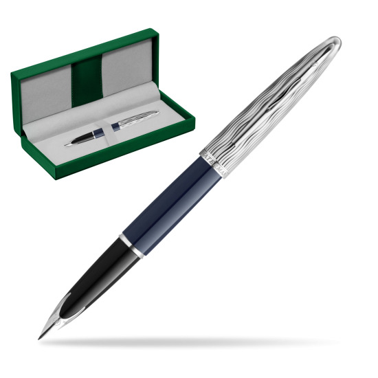 Waterman CARÈNE L'ESSENCE DU BLUE CT Fountain pen in the green leather box