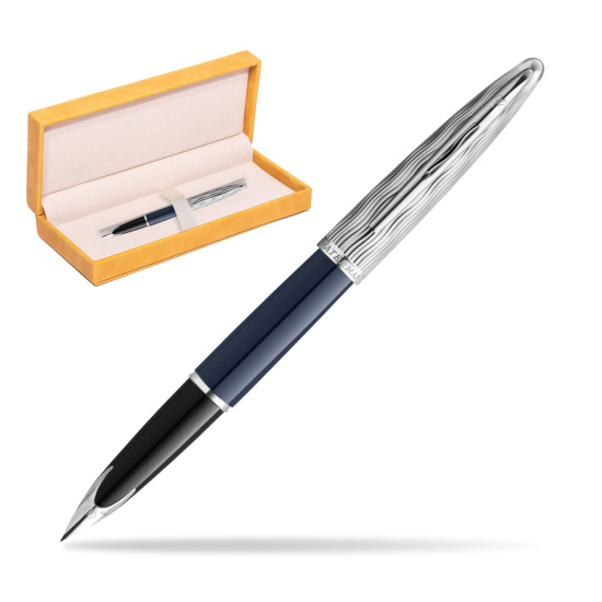 Waterman CARÈNE L'ESSENCE DU BLUE CT Fountain pen in suede box yellow