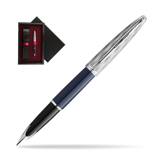 Waterman CARÈNE L'ESSENCE DU BLUE CT Fountain pen in single wooden box Black Single Maroon