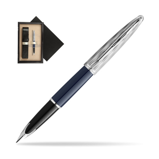 Waterman CARÈNE L'ESSENCE DU BLUE CT Fountain pen in single wooden box Wenge Single Ecru
