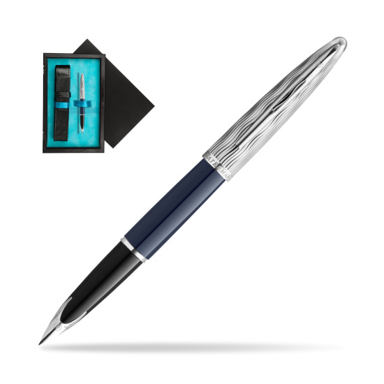 Waterman CARÈNE L'ESSENCE DU BLUE CT Fountain pen in single wooden box Black Single Turquoise