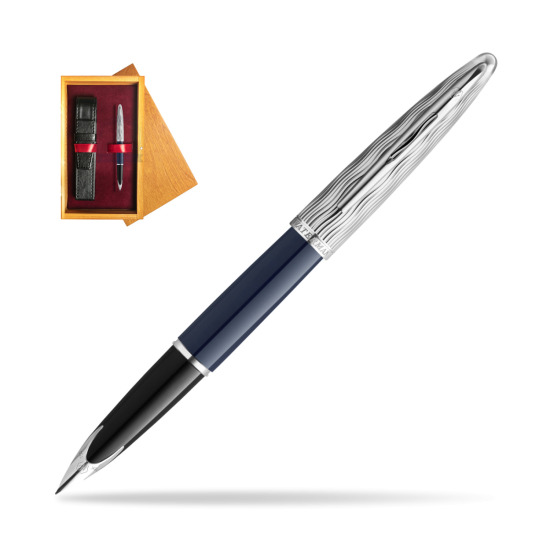 Waterman CARÈNE L'ESSENCE DU BLUE CT Fountain pen in single wooden box Honey Single Maroon