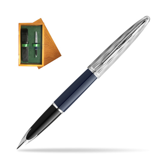 Waterman CARÈNE L'ESSENCE DU BLUE CT Fountain pen in single wooden box Honey Single Green