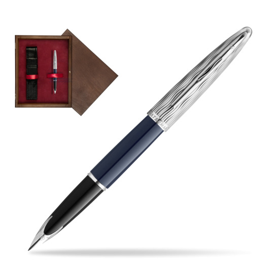 Waterman CARÈNE L'ESSENCE DU BLUE CT Fountain pen in single wooden box Wenge Single Maroon