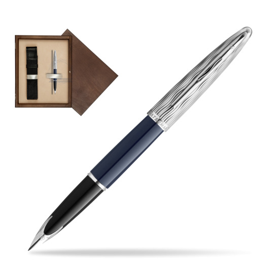 Waterman CARÈNE L'ESSENCE DU BLUE CT Fountain pen in single wooden box Wenge Single Ecru