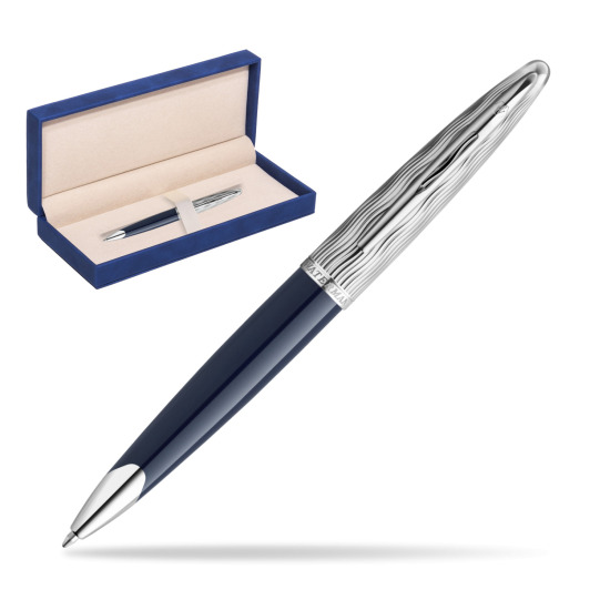Waterman CARÈNE L'ESSENCE DU BLUE CT Ballpoint pen in suede box navy blue