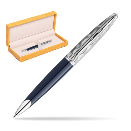 Waterman CARÈNE L'ESSENCE DU BLUE CT Ballpoint pen in suede box yellow