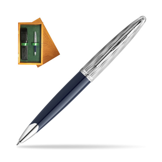 Waterman CARÈNE L'ESSENCE DU BLUE CT Ballpoint pen in single wooden box Honey Single Green