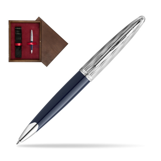 Waterman CARÈNE L'ESSENCE DU BLUE CT Ballpoint pen in single wooden box Wenge Single Maroon
