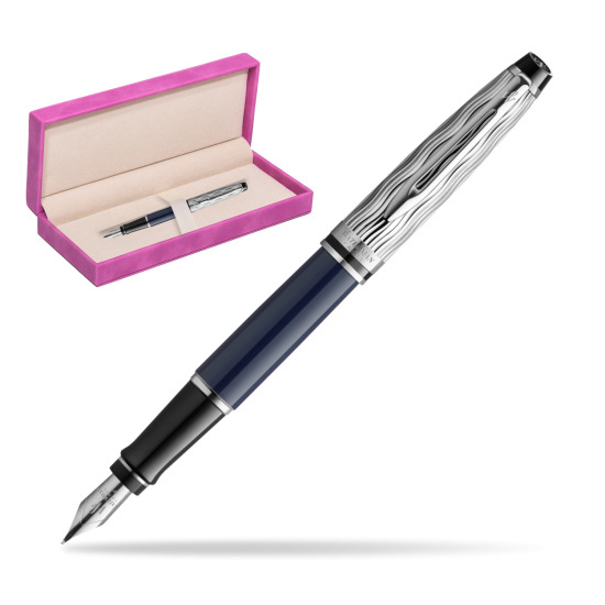 Waterman EXPERT L'ESSENCE DU BLUE CT Fountain pen in suede box fuchsia