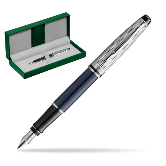 Waterman EXPERT L'ESSENCE DU BLUE CT Fountain pen in the green leather box