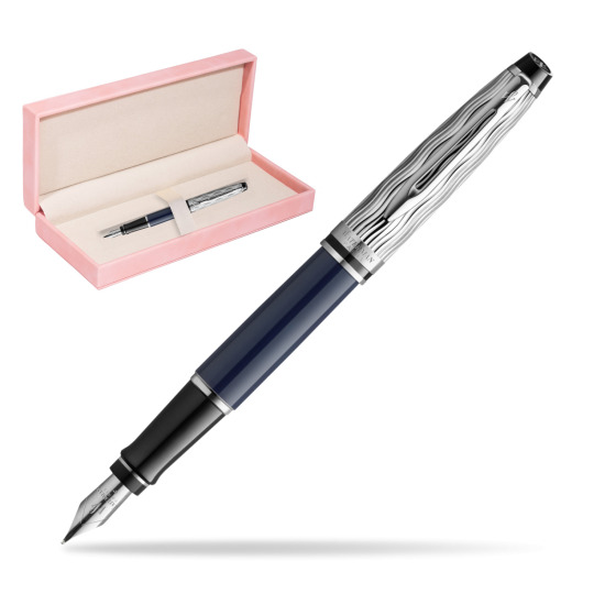 Waterman EXPERT L'ESSENCE DU BLUE CT Fountain pen in suede box pink