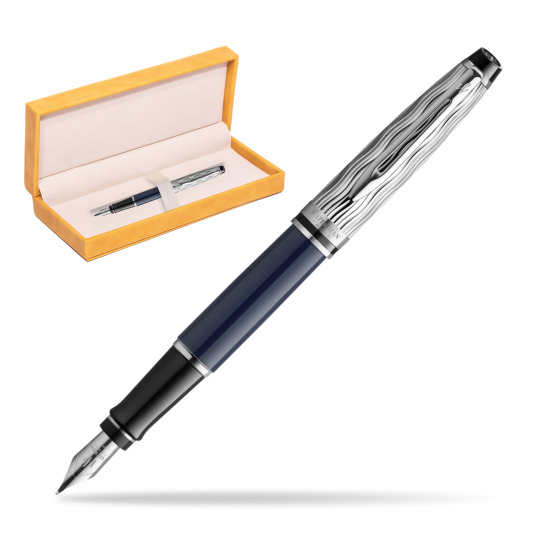Waterman EXPERT L'ESSENCE DU BLUE CT Fountain pen in suede box yellow