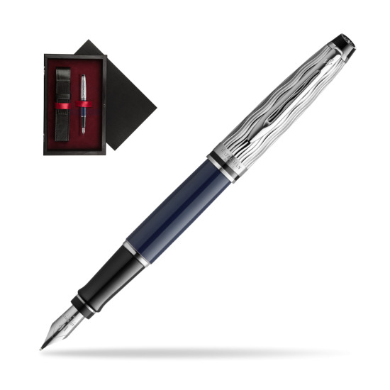 Waterman EXPERT L'ESSENCE DU BLUE CT Fountain pen in single wooden box Black Single Maroon