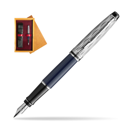 Waterman EXPERT L'ESSENCE DU BLUE CT Fountain pen in single wooden box Honey Single Maroon