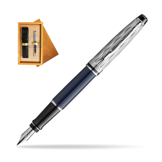 Waterman EXPERT L'ESSENCE DU BLUE CT Fountain pen in single wooden box Honey Single Ecru