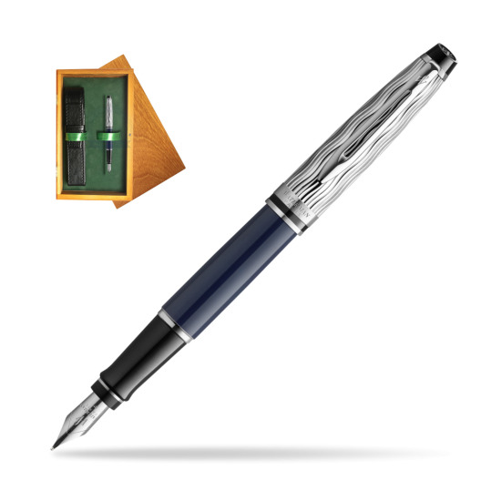 Waterman EXPERT L'ESSENCE DU BLUE CT Fountain pen in single wooden box Honey Single Green