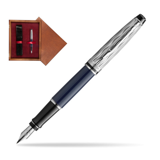 Waterman EXPERT L'ESSENCE DU BLUE CT Fountain pen in single wooden box Mahogany Single Maroon