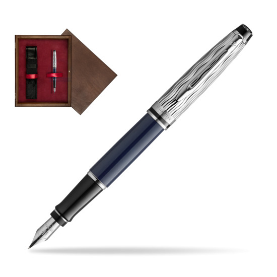 Waterman EXPERT L'ESSENCE DU BLUE CT Fountain pen in single wooden box Wenge Single Maroon