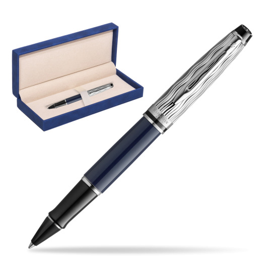 Waterman EXPERT L'ESSENCE DU BLUE CT Rollerball pen in suede box navy blue