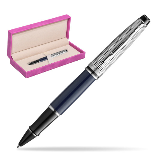 Waterman EXPERT L'ESSENCE DU BLUE CT Rollerball pen in suede box fuchsia