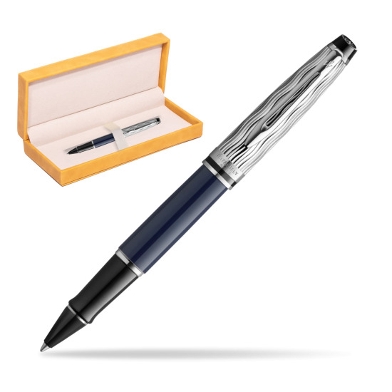 Waterman EXPERT L'ESSENCE DU BLUE CT Rollerball pen in suede box yellow