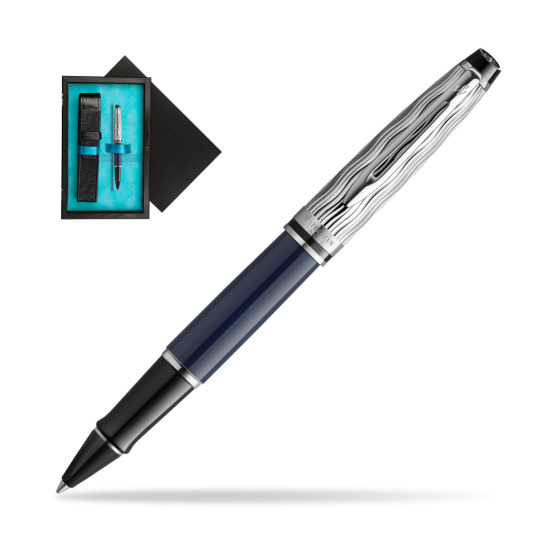 Waterman EXPERT L'ESSENCE DU BLUE CT Rollerball pen in single wooden box Black Single Turquoise