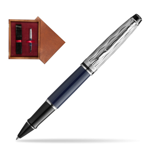 Waterman EXPERT L'ESSENCE DU BLUE CT Rollerball pen in single wooden box Mahogany Single Maroon