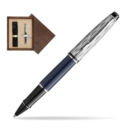 Waterman EXPERT L'ESSENCE DU BLUE CT Rollerball pen in single wooden box Wenge Single Ecru