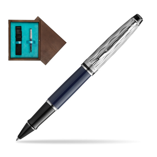 Waterman EXPERT L'ESSENCE DU BLUE CT Rollerball pen in single wooden box Wenge Single Turquoise 
