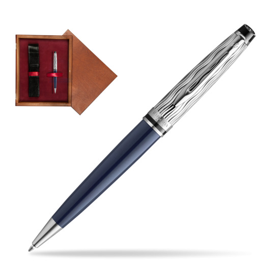 Waterman Expert L'ESSENCE DU BLUE CT Ball point in single wooden box Mahogany Single Maroon