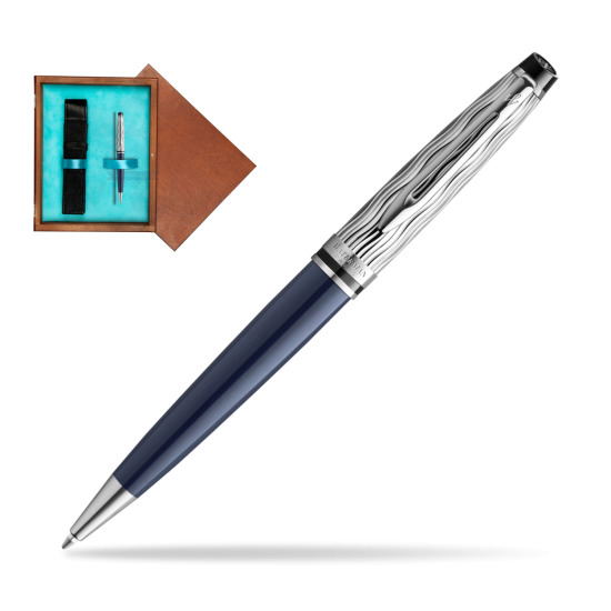 Waterman Expert L'ESSENCE DU BLUE CT Ball point in single wooden box Mahogany Single Turquoise 
