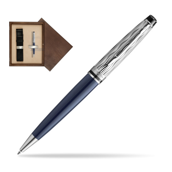 Waterman Expert L'ESSENCE DU BLUE CT Ball point in single wooden box Wenge Single Ecru