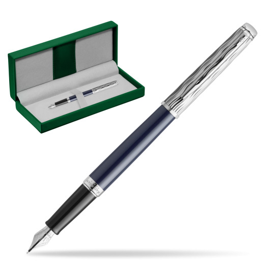 Waterman HÉMISPHÈRE L'ESSENCE DU BLUE CT Fountain Pen in the green leather box