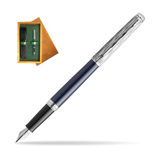 Waterman HÉMISPHÈRE L'ESSENCE DU BLUE CT Fountain Pen in single wooden box Honey Single Green