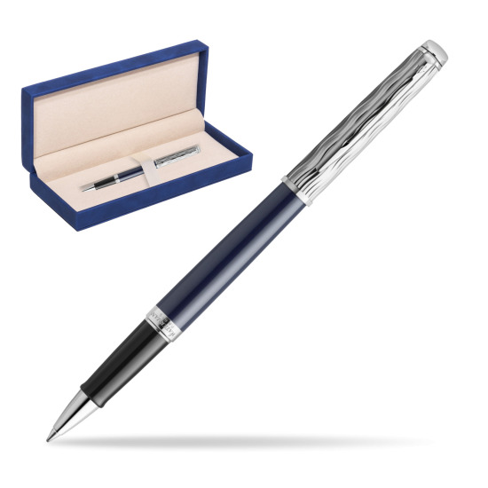 Waterman HÉMISPHÈRE L'ESSENCE DU BLUE CT Rollerball pen in suede box navy blue