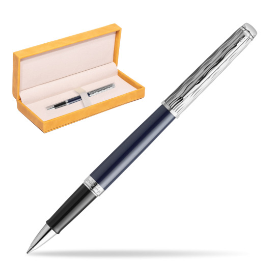Waterman HÉMISPHÈRE L'ESSENCE DU BLUE CT Rollerball pen in suede box yellow