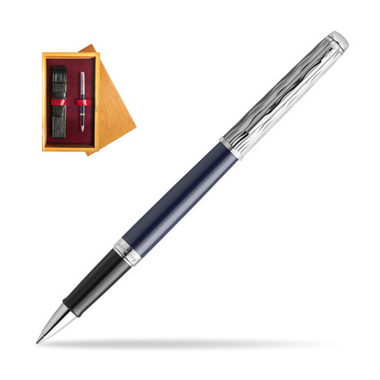 Waterman HÉMISPHÈRE L'ESSENCE DU BLUE CT Rollerball pen in single wooden box Honey Single Maroon