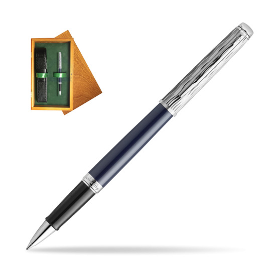 Waterman HÉMISPHÈRE L'ESSENCE DU BLUE CT Rollerball pen in single wooden box Honey Single Green