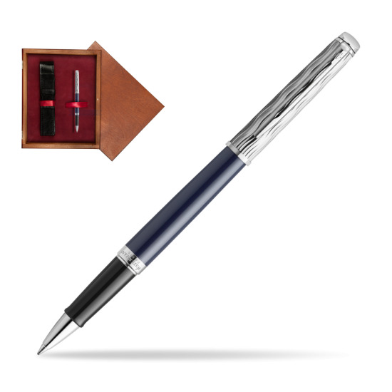 Waterman HÉMISPHÈRE L'ESSENCE DU BLUE CT Rollerball pen in single wooden box Mahogany Single Maroon