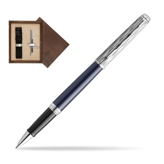 Waterman HÉMISPHÈRE L'ESSENCE DU BLUE CT Rollerball pen in single wooden box Wenge Single Ecru
