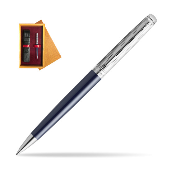 Waterman HÉMISPHÈRE L'ESSENCE DU BLUE CT Ballpoint pen in single wooden box Honey Single Maroon