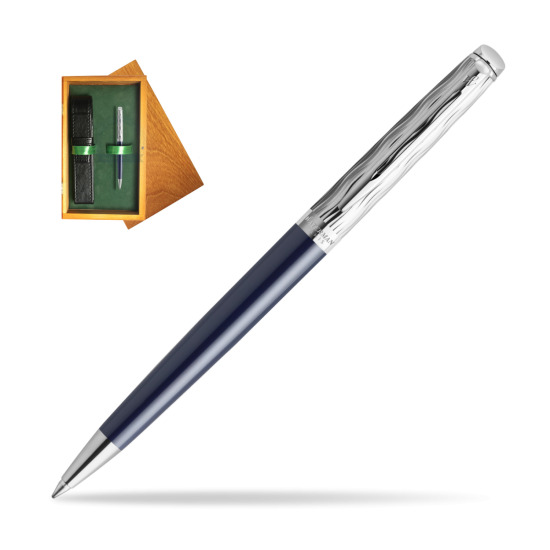 Waterman HÉMISPHÈRE L'ESSENCE DU BLUE CT Ballpoint pen in single wooden box Honey Single Green