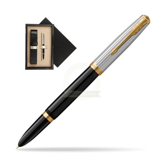 Parker 51 PREMIUM BLACK GT Penna Stilografica in single wooden box Wenge Single Ecru